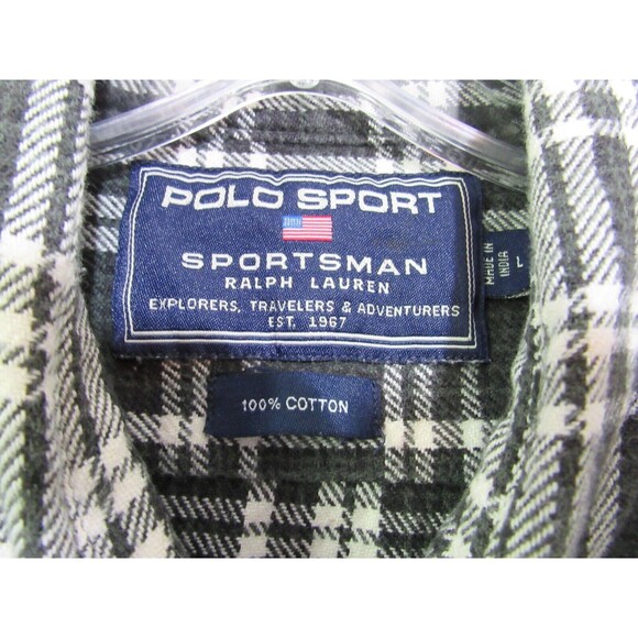 Ralph Lauren Polo Sport Sportsman Plaid Flannel Button Down Shirt Size Large EUC - Picture 6 of 6
